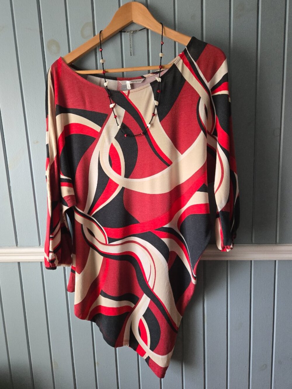 Cassis Abstract Print Asymmetrical Tunic, Size L